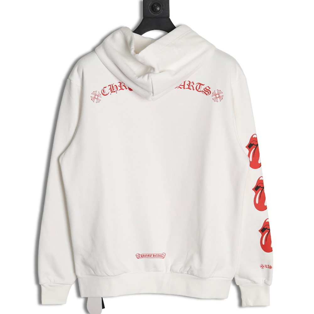 Chrome Hearts & RollingStone Autumn and Winter Joint Big Tongue Hooded Sweatshirt TSK1