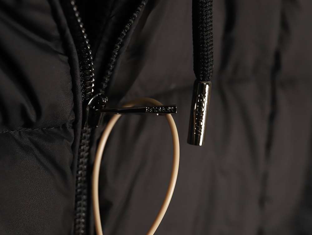 Moncler long belted down jacket