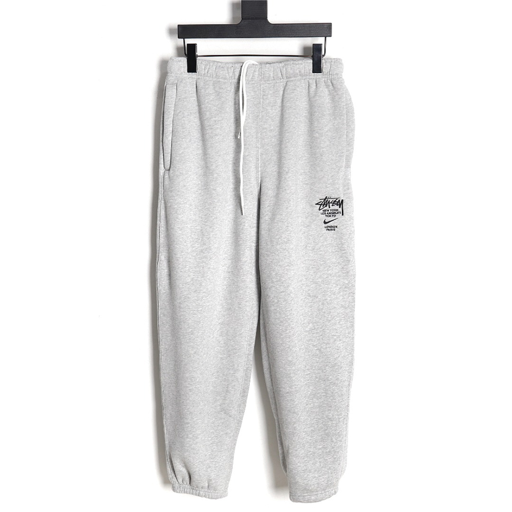 Nike & Stussy embroidered logo fleece sweatpants