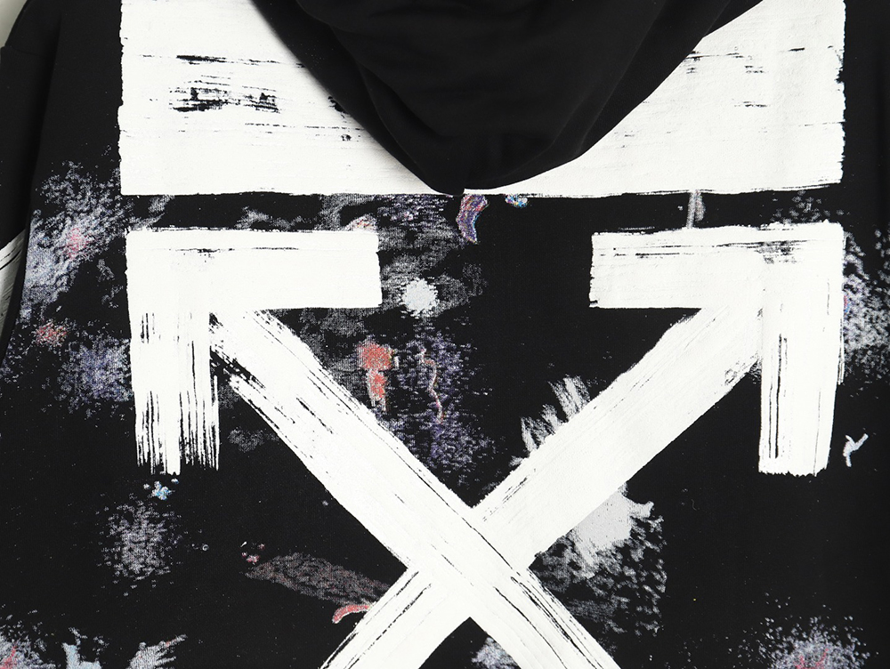 off-white starry sky fireworks splash ink zipper sweatshirt
