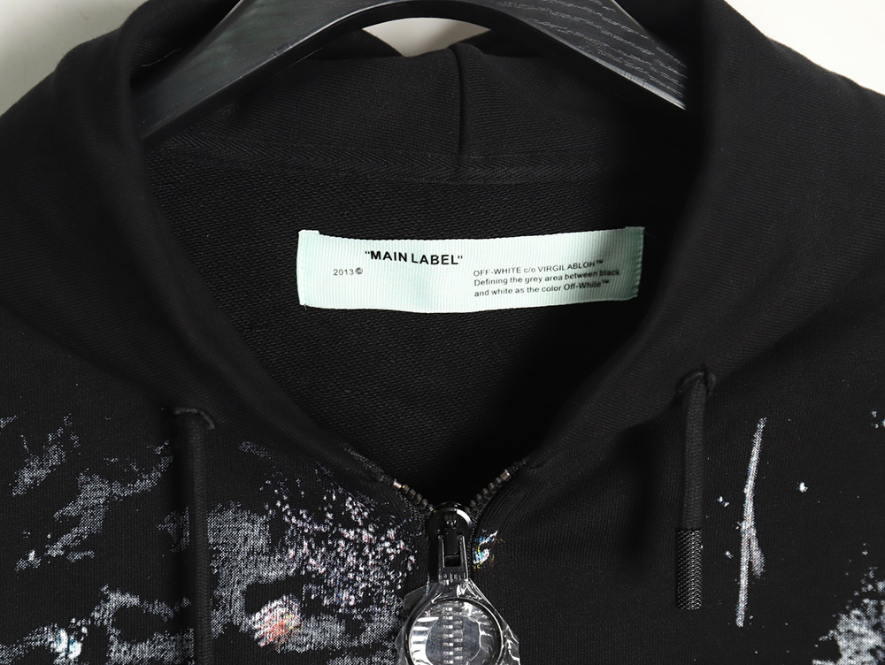 off-white starry sky fireworks splash ink zipper sweatshirt