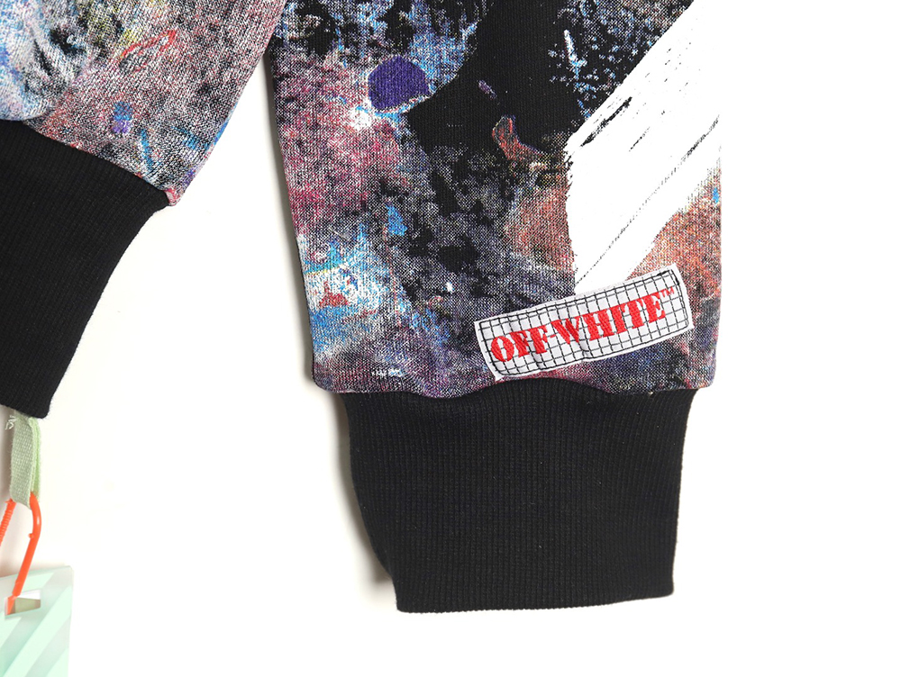 off-white starry sky fireworks splash ink zipper sweatshirt