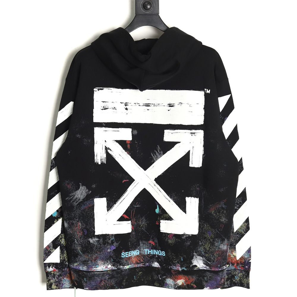 off-white starry sky fireworks splash ink zipper sweatshirt TSK1