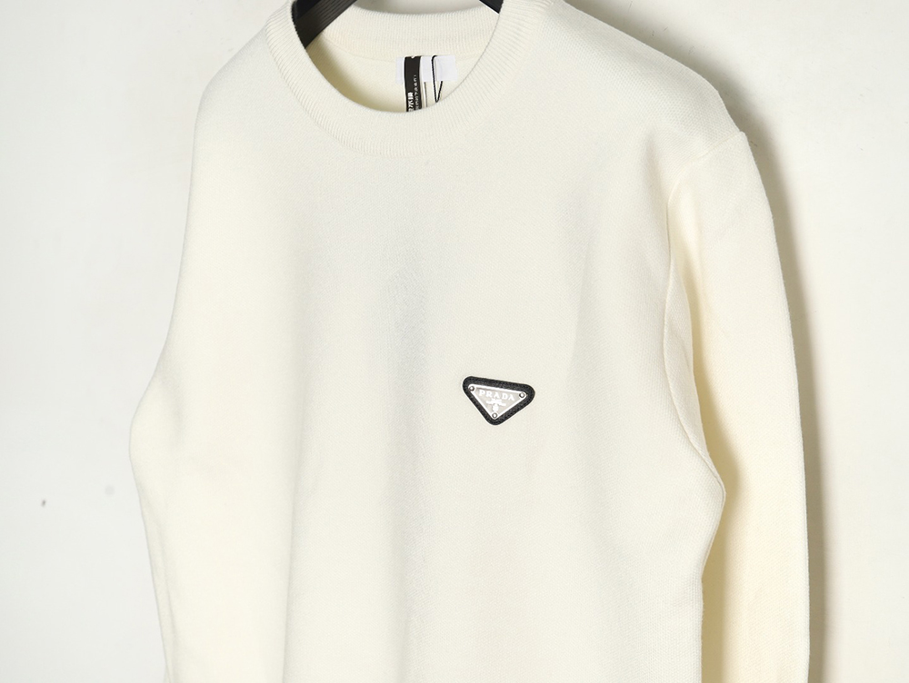 Prada triangle logo knitted sweater