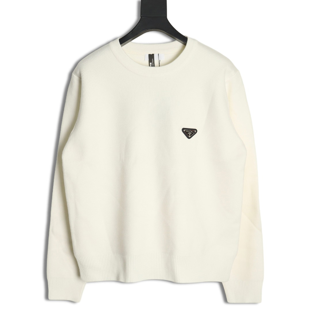 Prada triangle logo knitted sweater