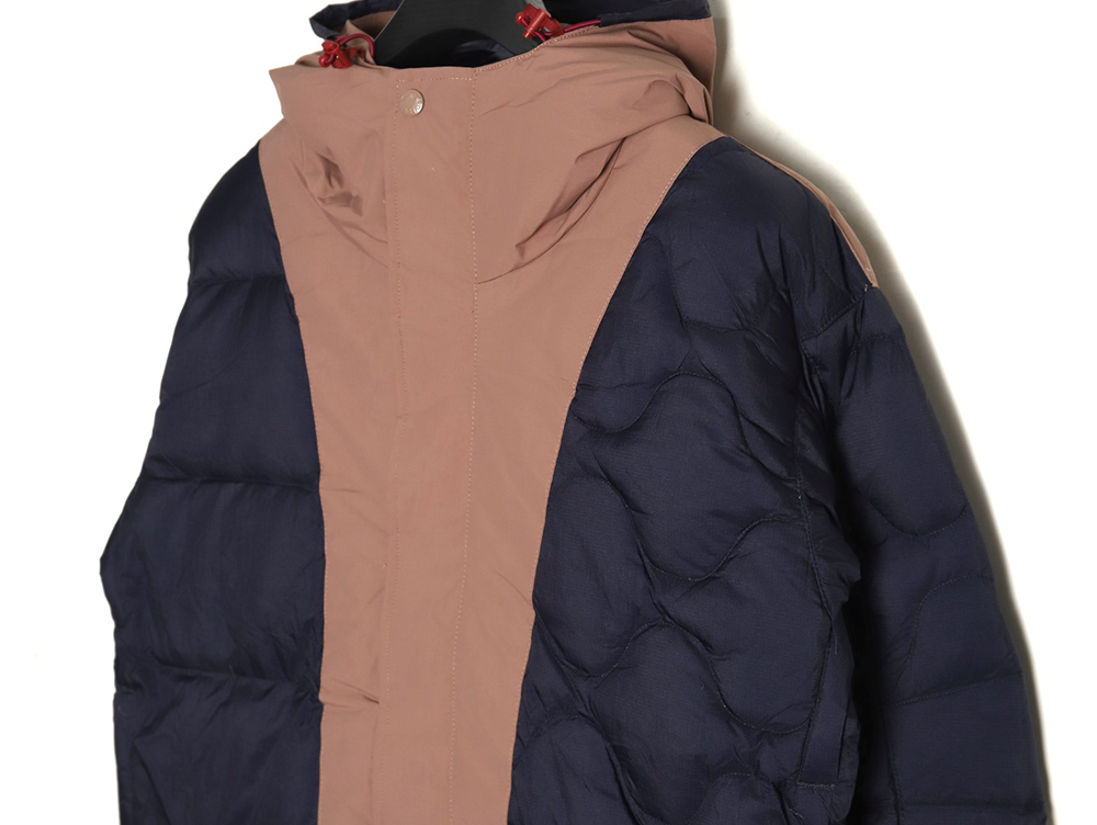 The North Face colorblock print zip-up hooded down jacket TSK1