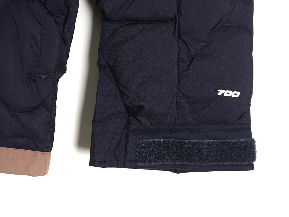 The North Face colorblock print zip-up hooded down jacket TSK1