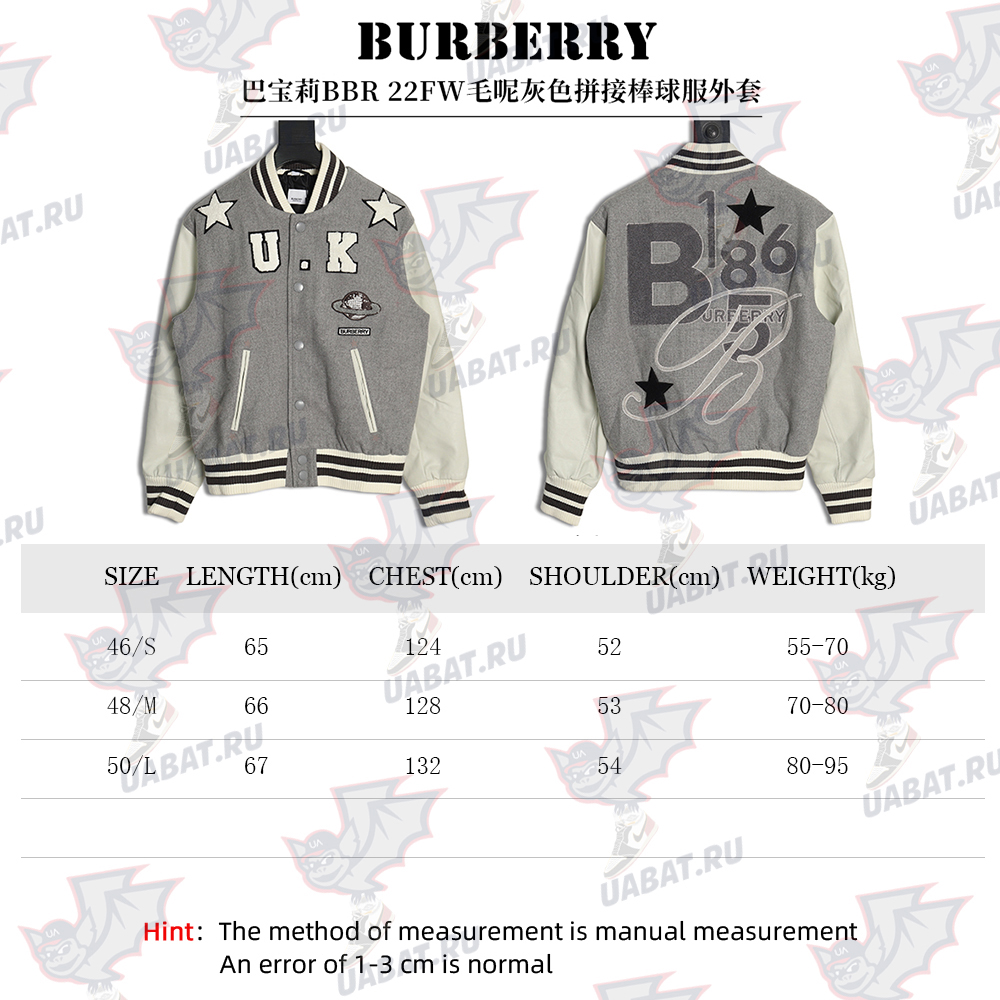 Burberry Grey Paneled Baseball Jacket