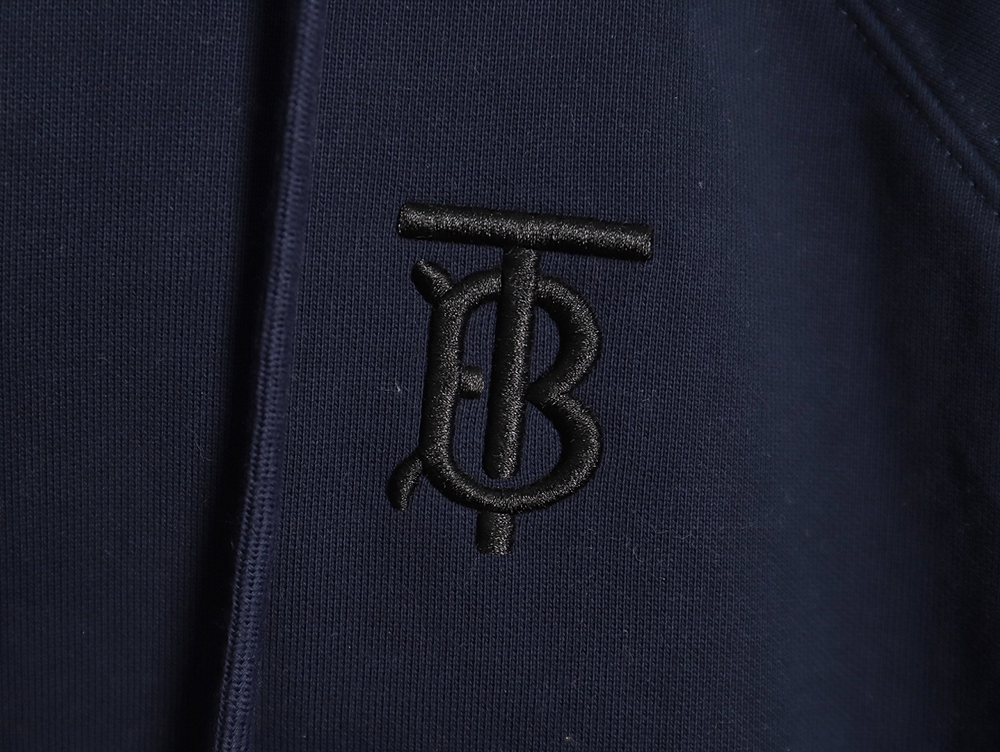 Burberry embroidered TB check patchwork zip-up sweatshirt TSK1