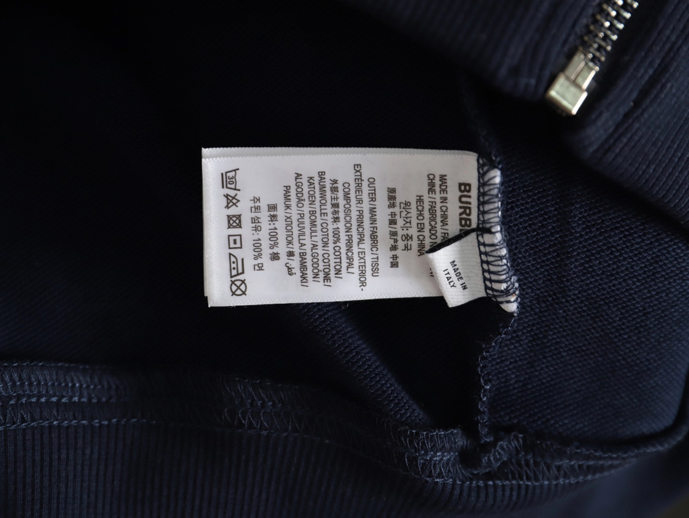 Burberry embroidered TB check patchwork zip-up sweatshirt TSK1