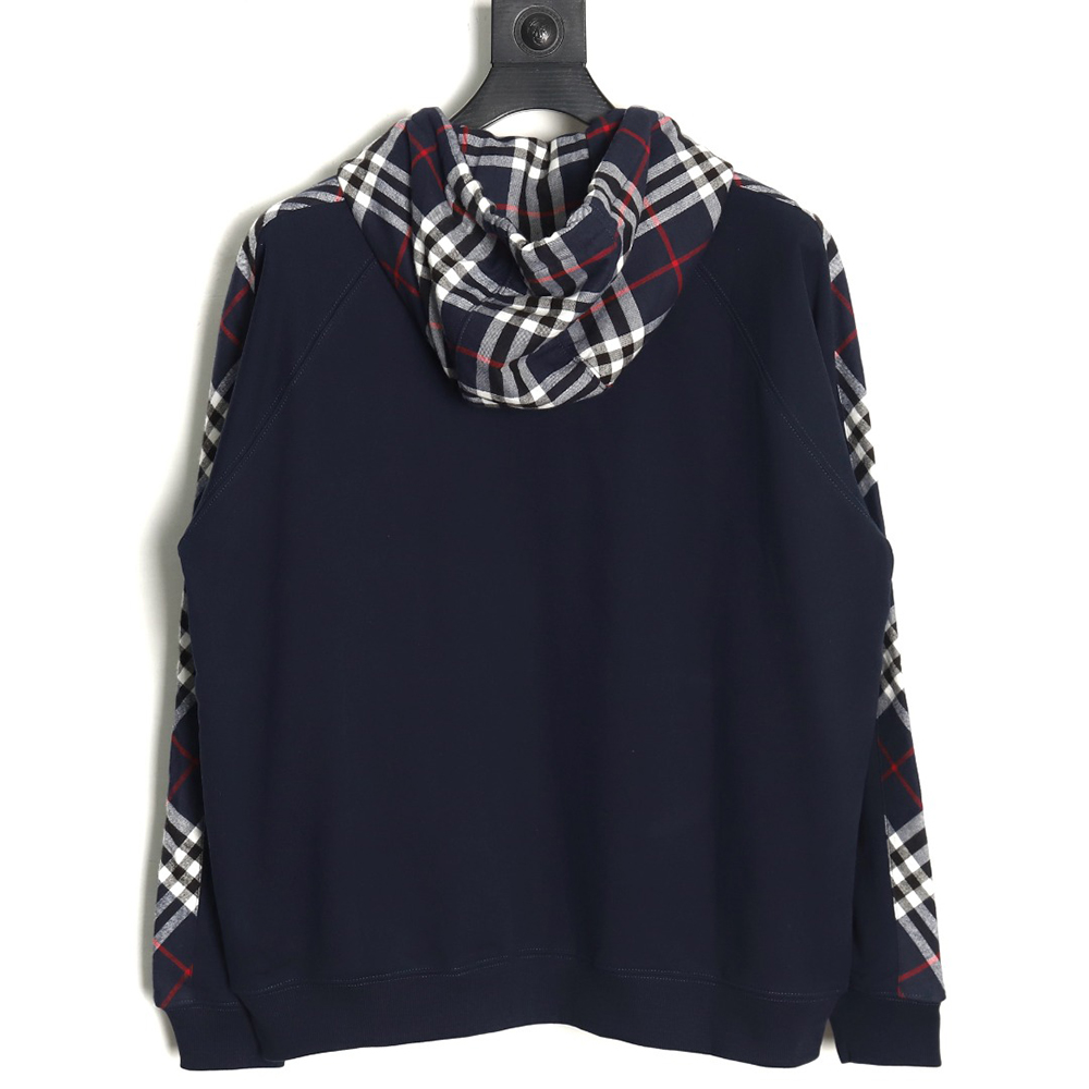 Burberry embroidered TB check patchwork zip-up sweatshirt TSK1