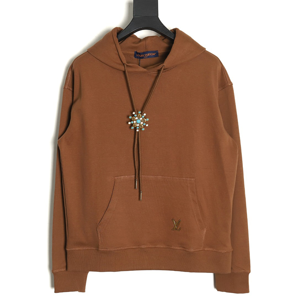 Louis Vuitton Turquoise Sunflower Drawstring Hoodie