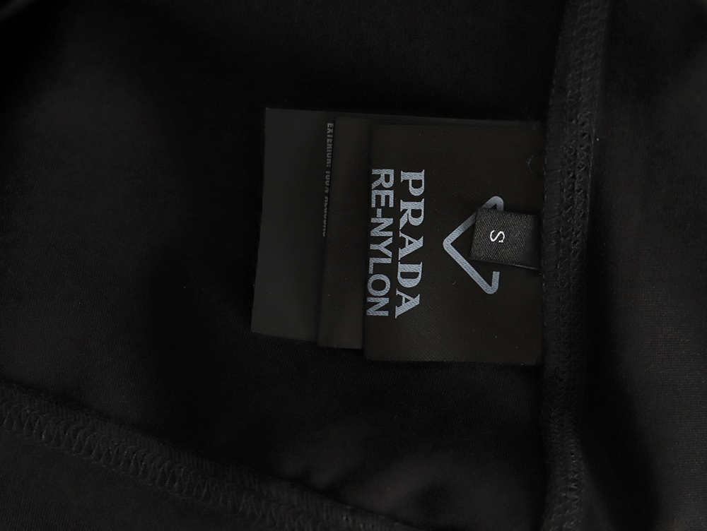 Prada collar triangle nylon pocket hoodie