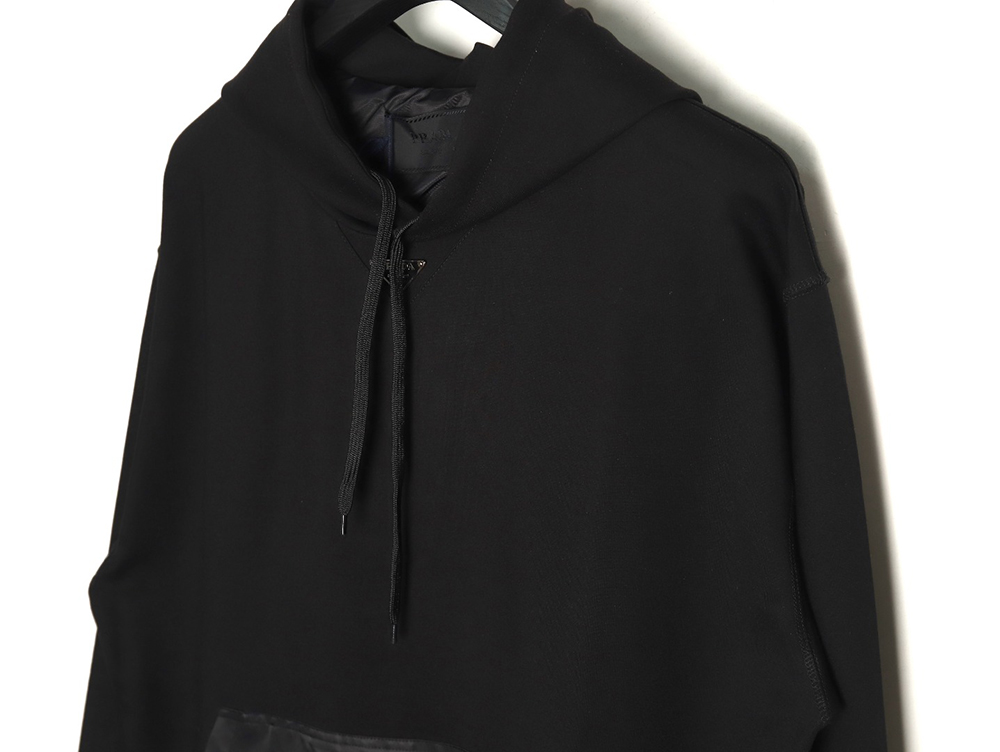 Prada collar triangle nylon pocket hoodie