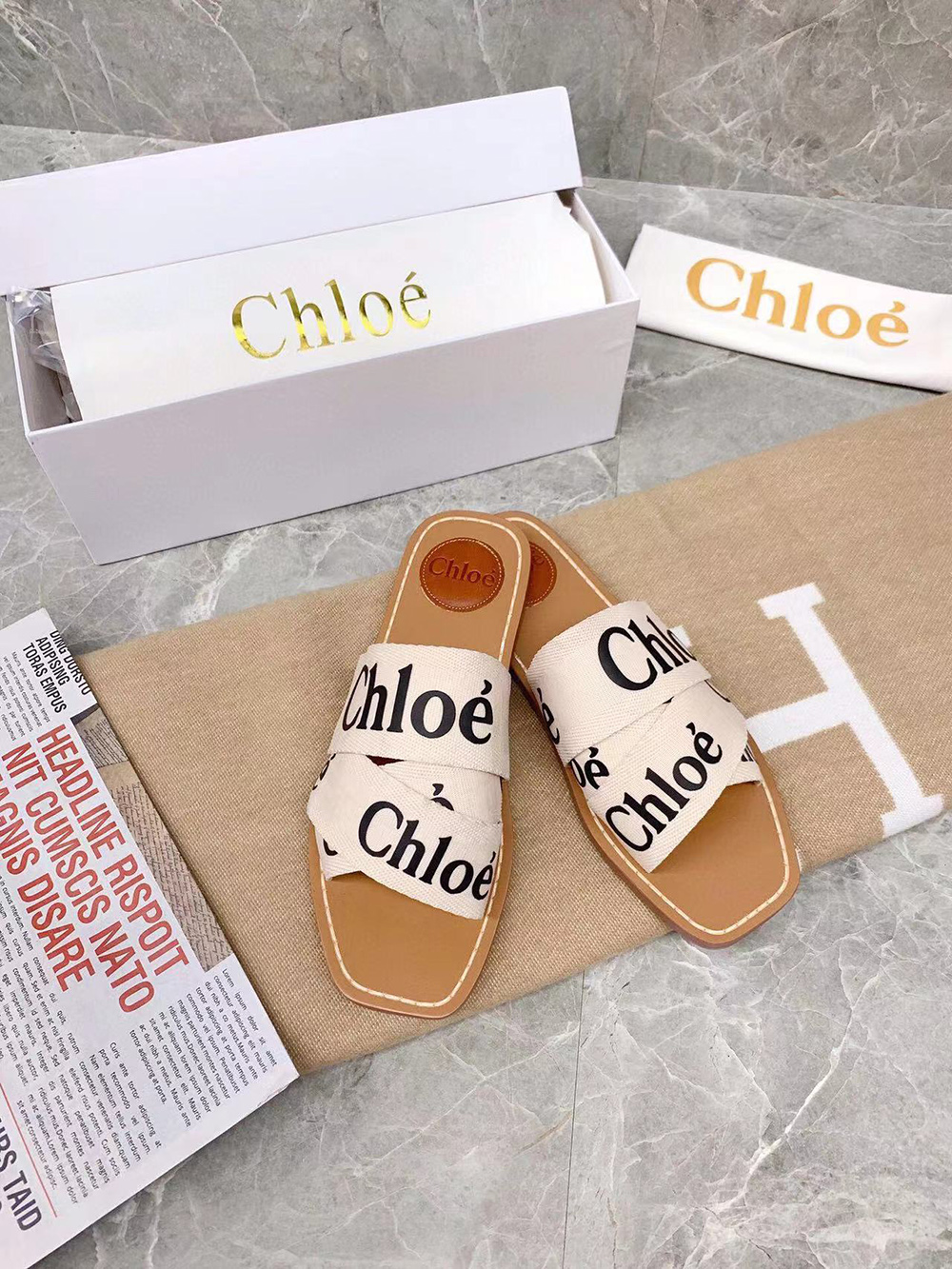 Chloe woody mule Slides