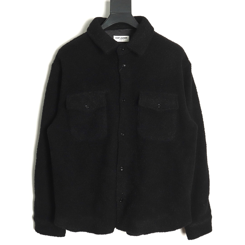 Saint Laurent Paris wool cocoa coat