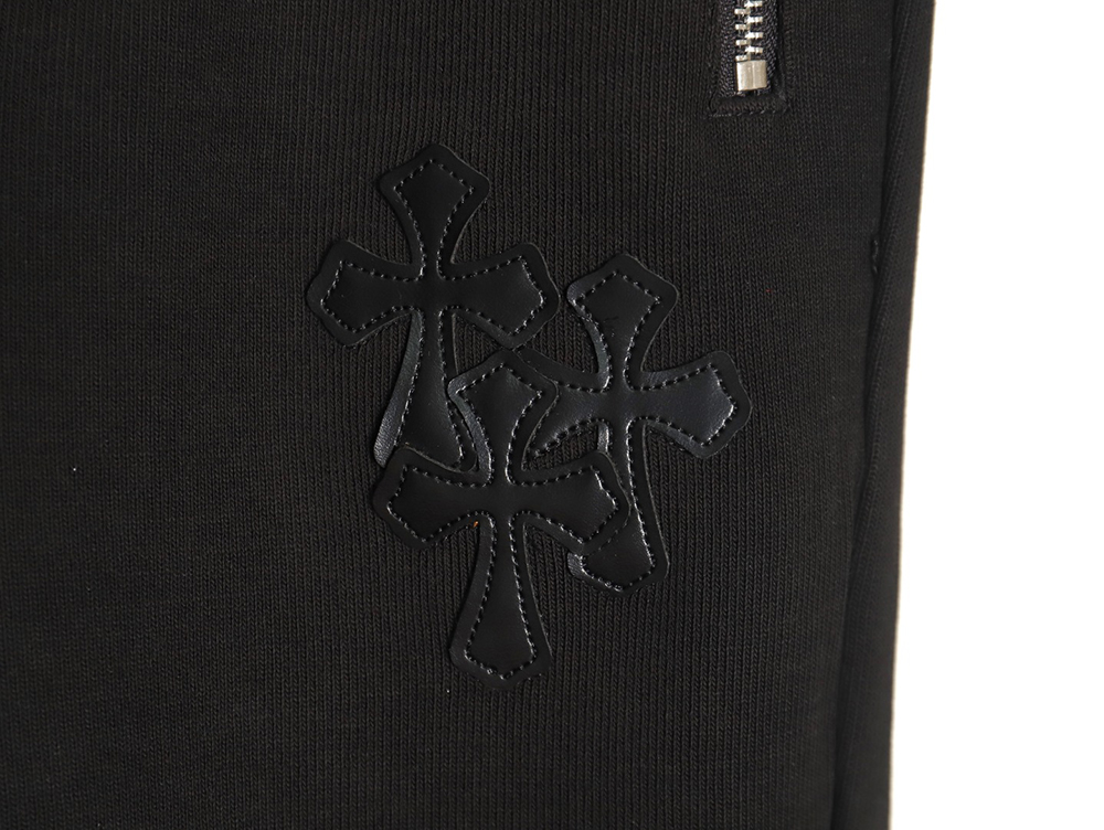 Chrome Hearts Leather Cross Logo Trousers