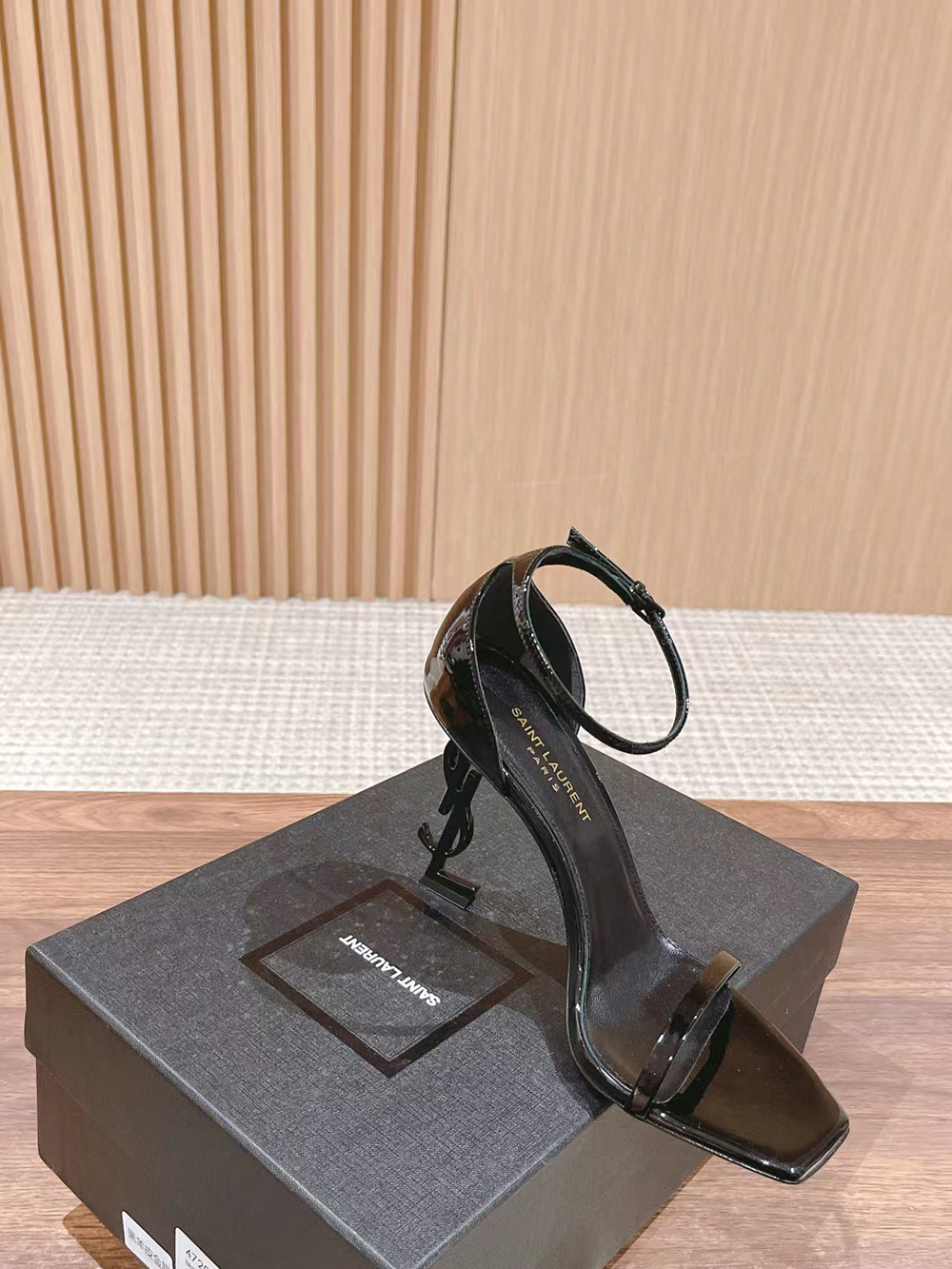 Saint Laurent Opyum Sandals In Patent Leather