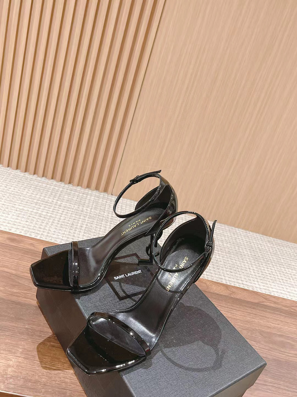 Saint Laurent Opyum Sandals In Patent Leather
