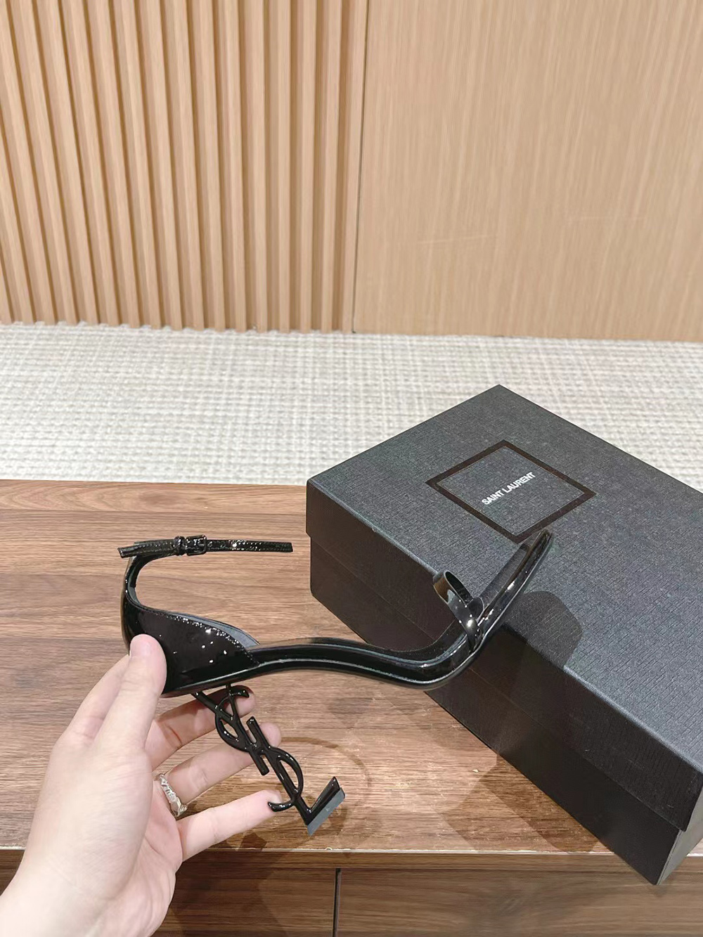 Saint Laurent Opyum Sandals In Patent Leather