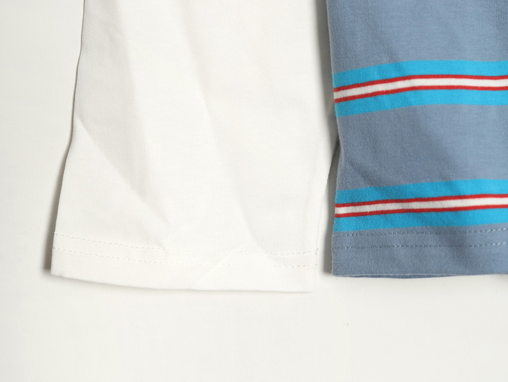 Acne Studios blue striped fake two-piece smiley long-sleeved T-shirt