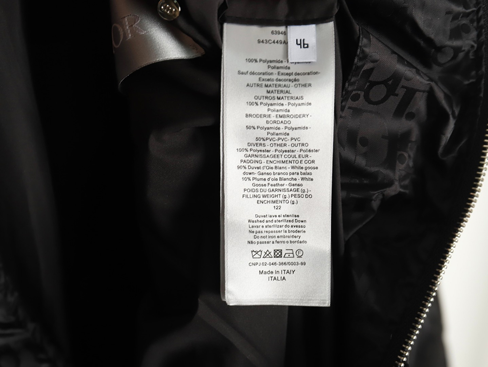 Dior full print dark pattern old flower down jacket TSK1
