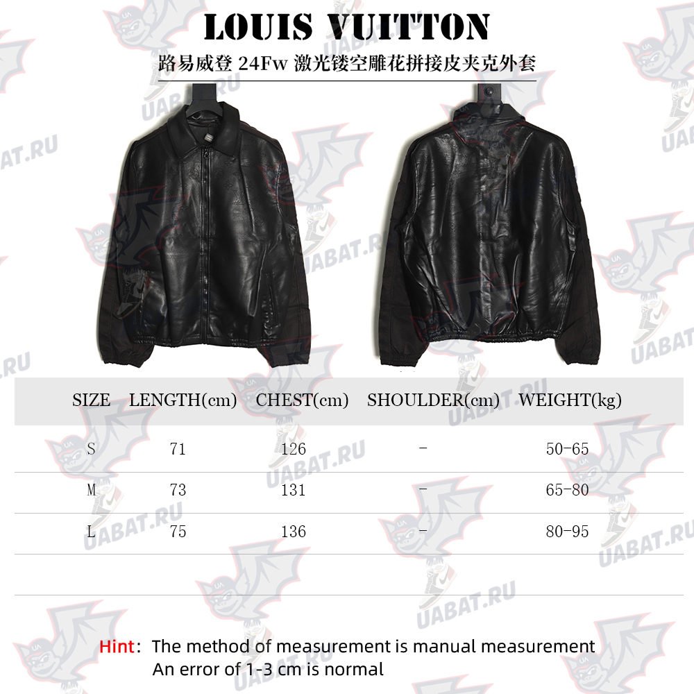 Louis Vuitton laser hollowed out stitching leather jacket