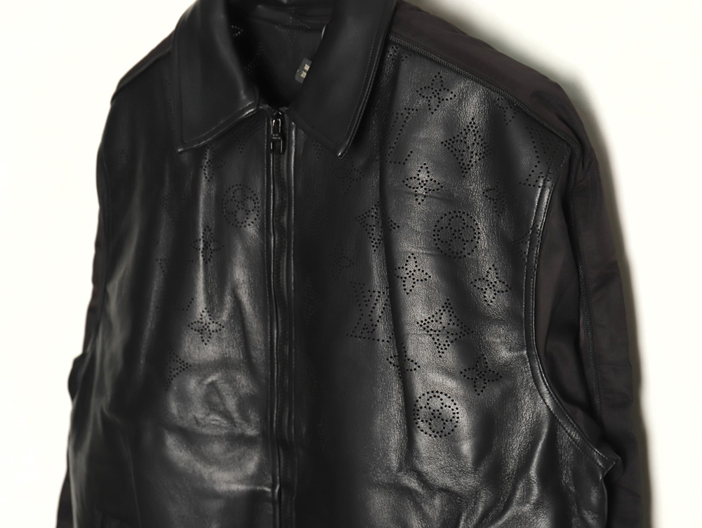 Louis Vuitton laser hollowed out stitching leather jacket