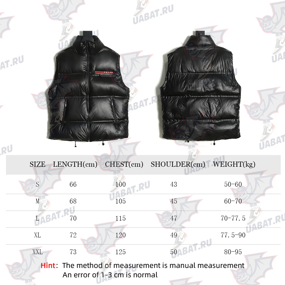 Prada red stripe logo down vest
