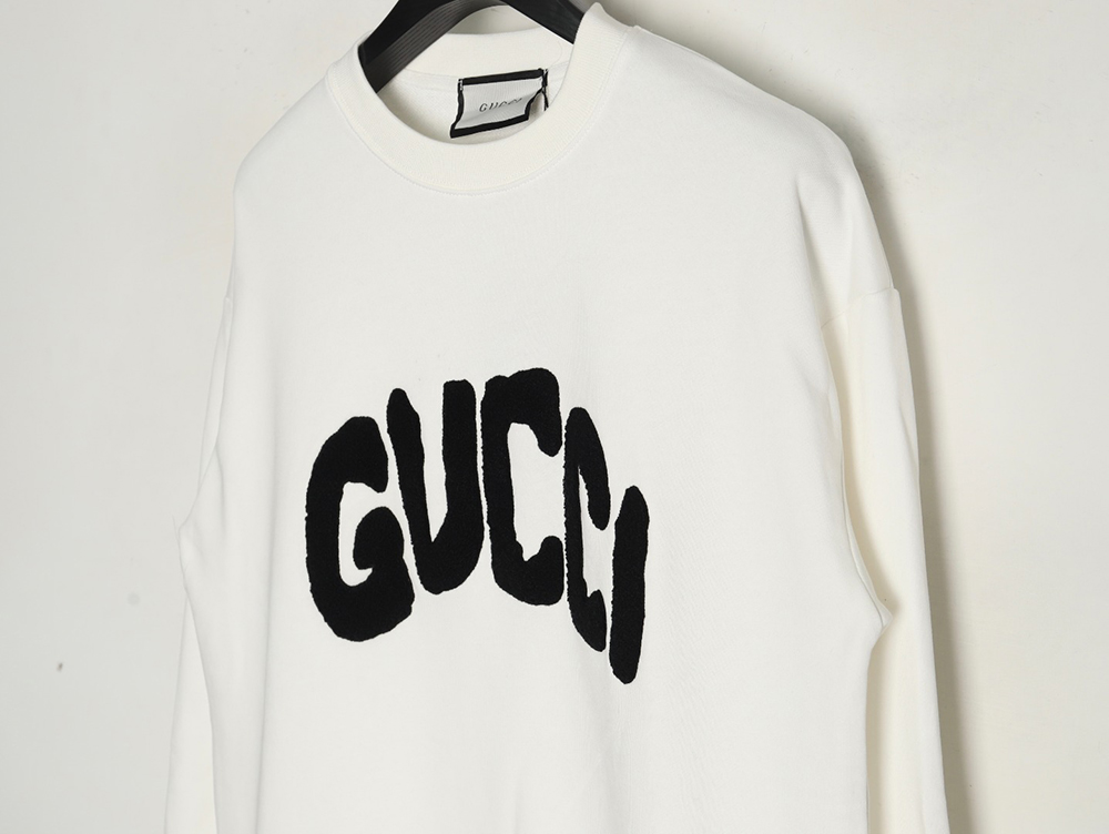 Gucci Towel Embroidery Lettering Crew Neck Sweatshirt