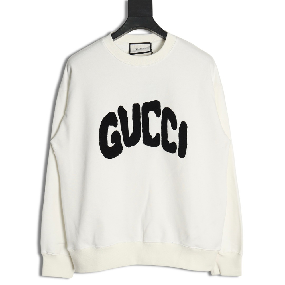 Gucci Towel Embroidery Lettering Crew Neck Sweatshirt