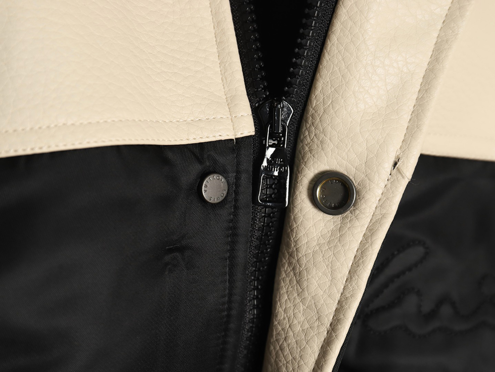 Louis Vuitton contrast color stitching baseball jacket