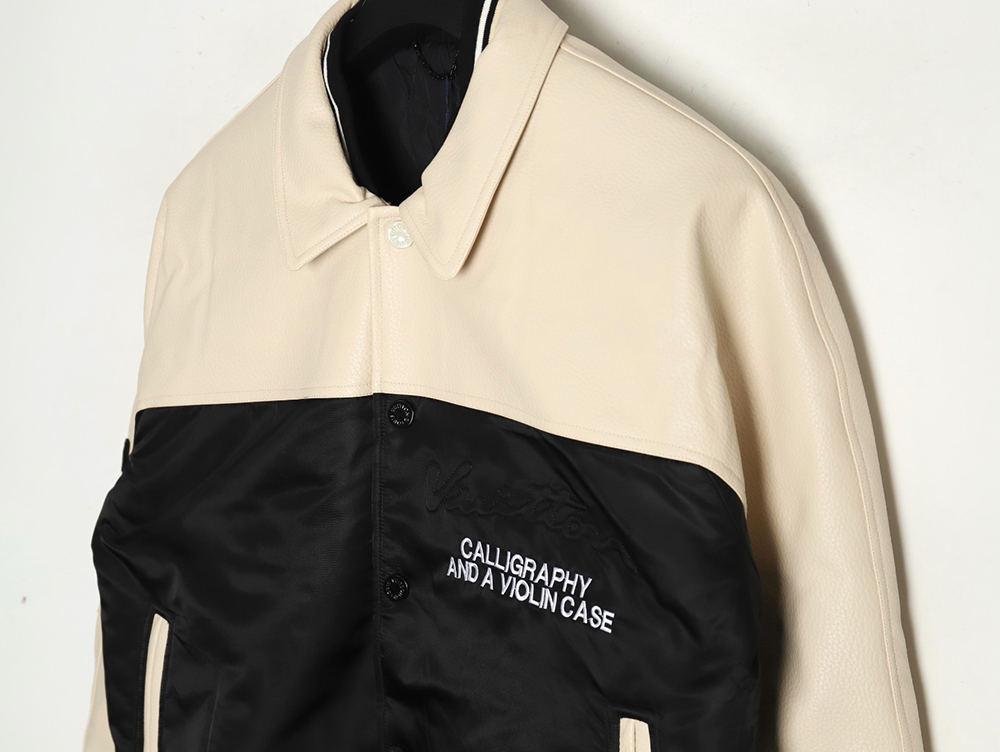 Louis Vuitton contrast color stitching baseball jacket