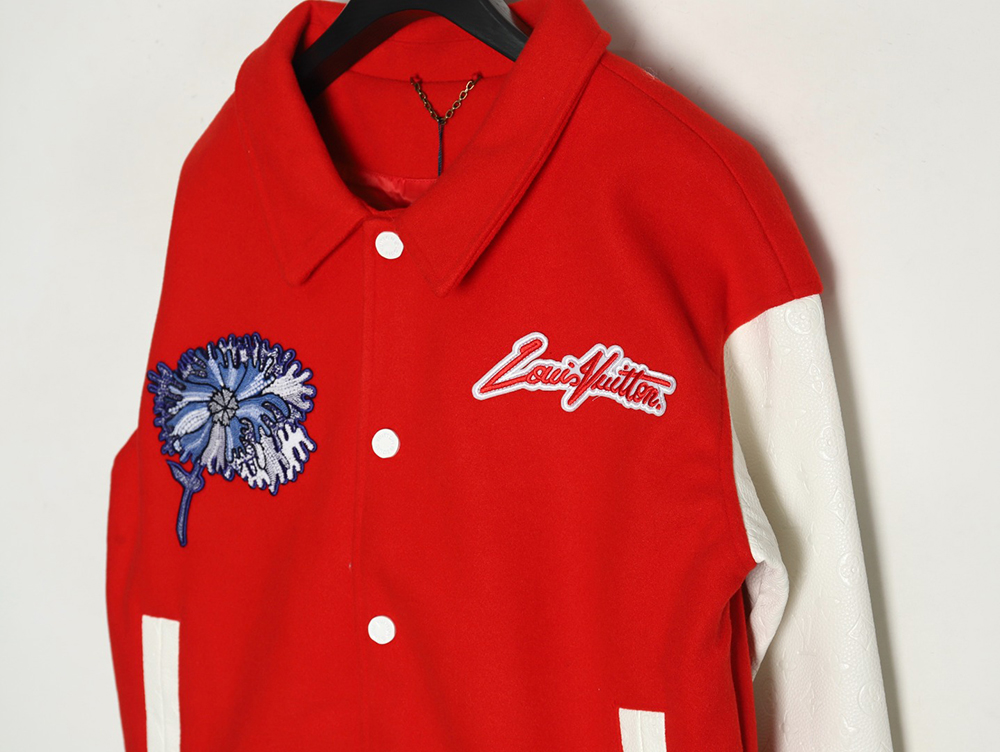 Louis Vuitton floral embroidered baseball jacket