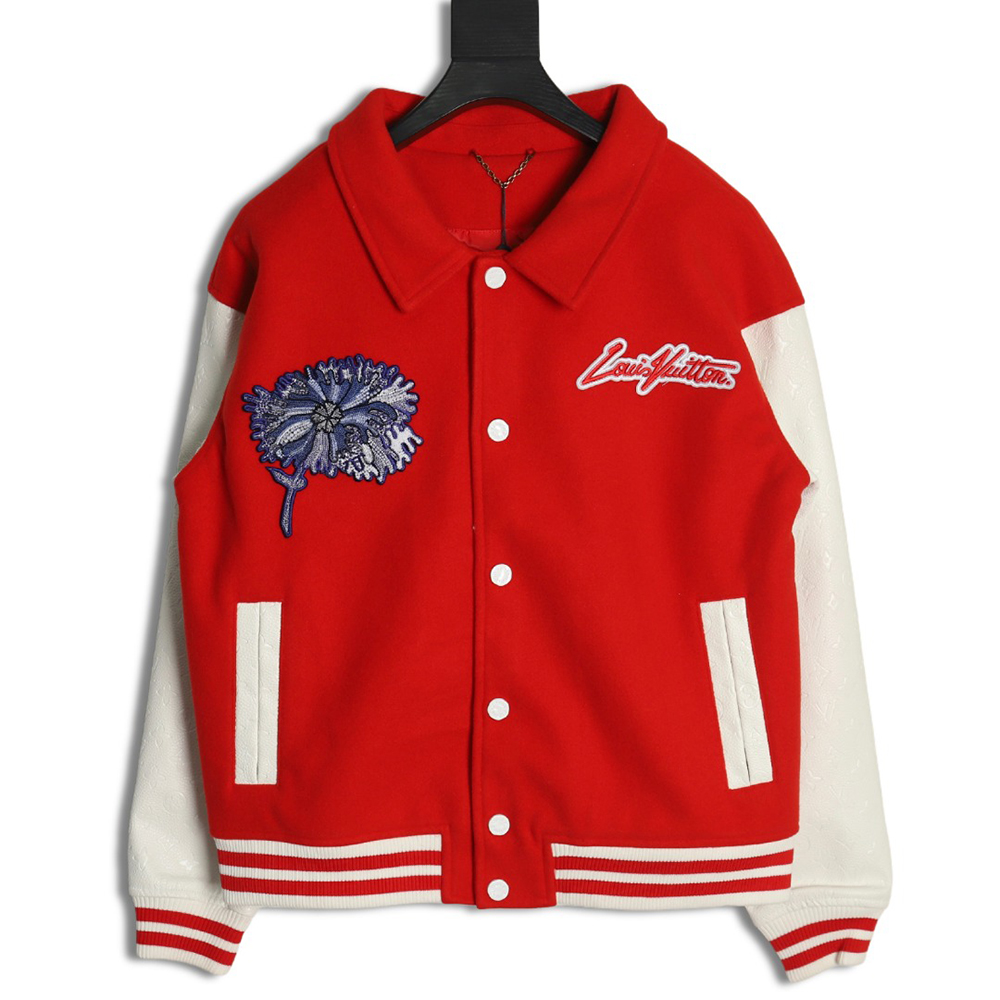 Louis Vuitton floral embroidered baseball jacket