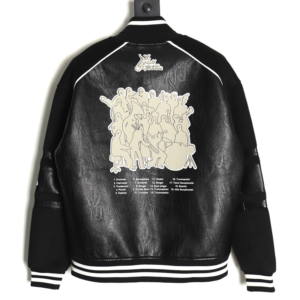 Louis Vuitton printed leather baseball jacket