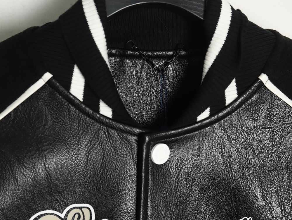 Louis Vuitton printed leather baseball jacket