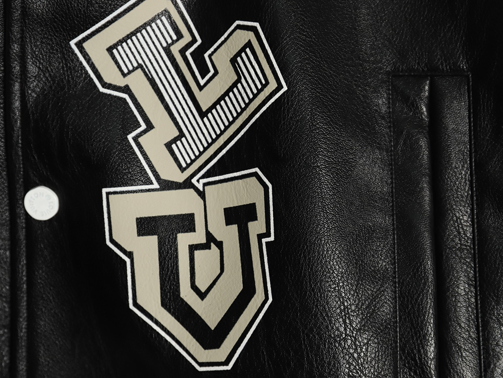 Louis Vuitton printed leather baseball jacket