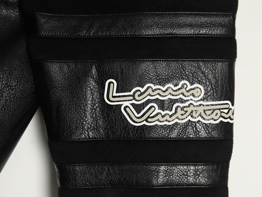 Louis Vuitton printed leather baseball jacket