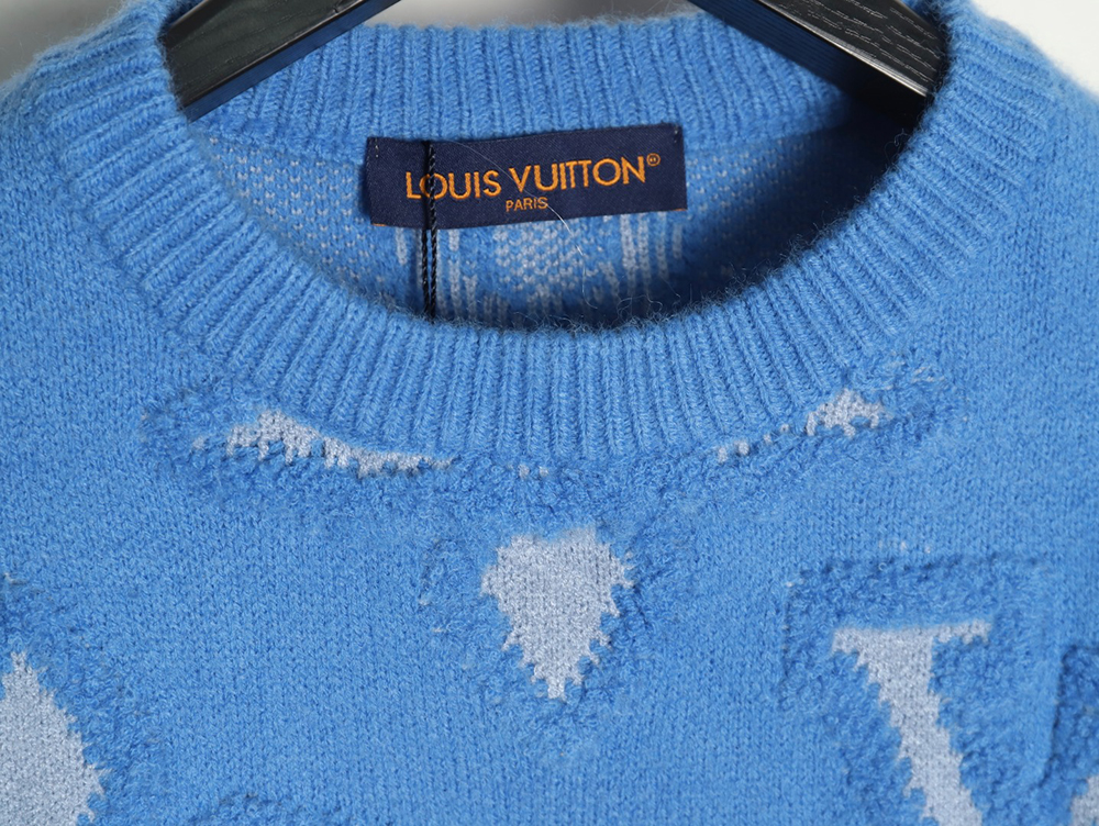 Louis Vuitton jacquard four-leaf clover logo crewneck sweater