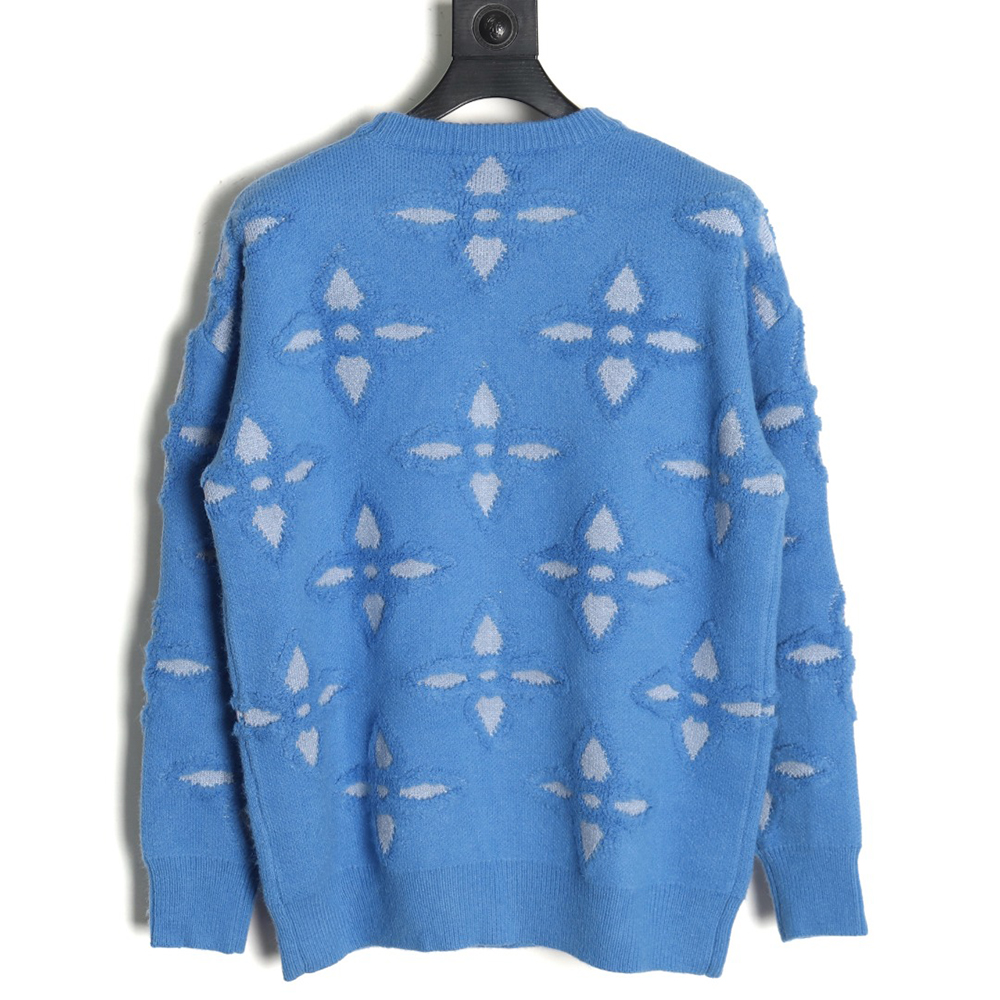 Louis Vuitton jacquard four-leaf clover logo crewneck sweater