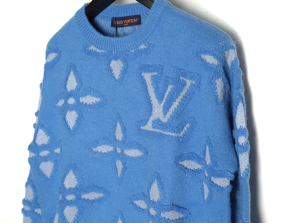 Louis Vuitton jacquard four-leaf clover logo crewneck sweater