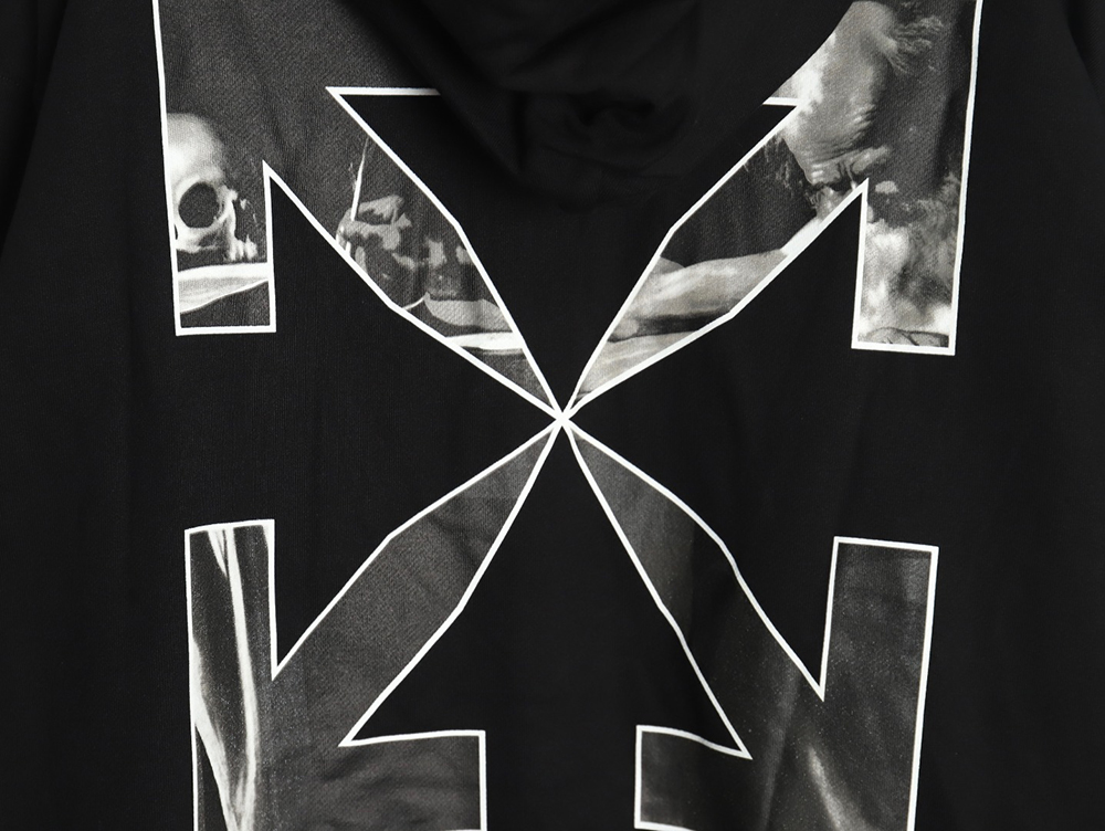 Off-white Caravaggio black and white religious hoodie