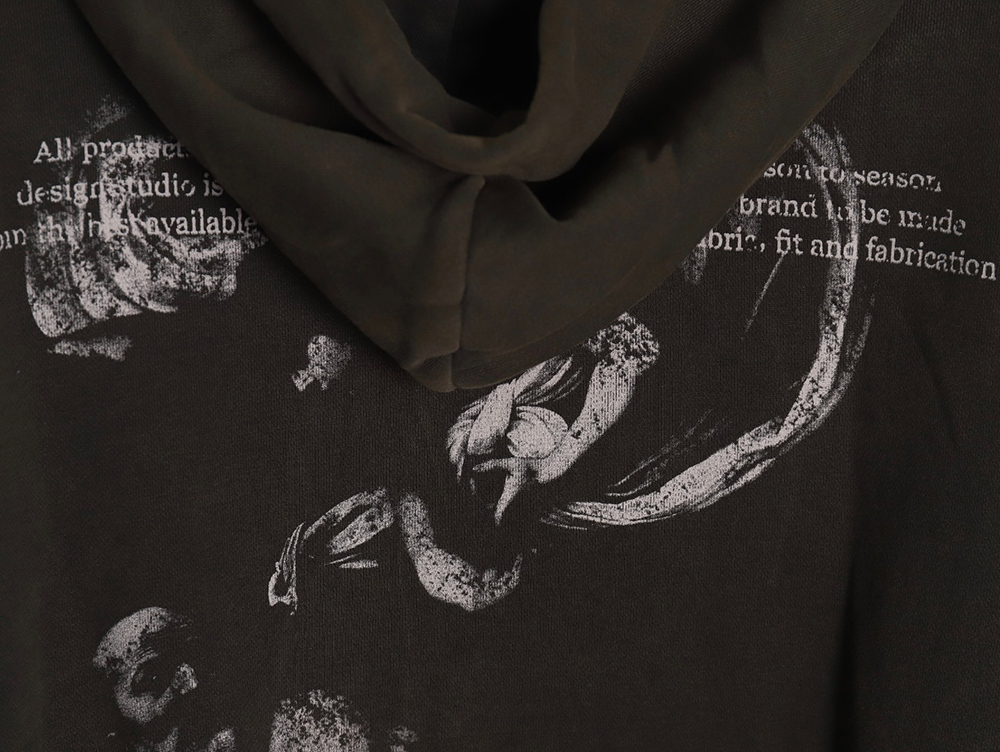 Off-white washed old man print hoodie