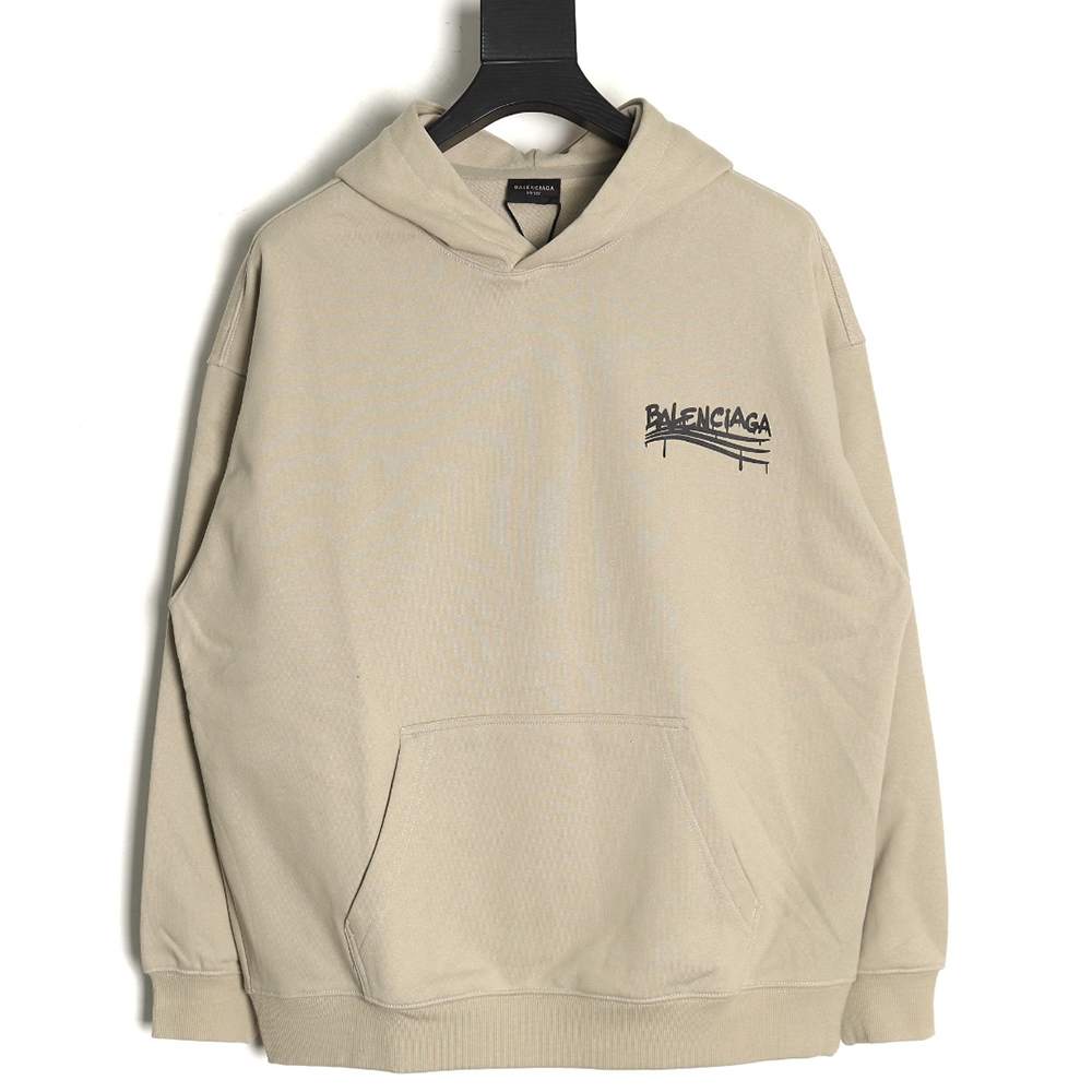 Balenciaga spoof graffiti letter logo print hooded sweatshirt