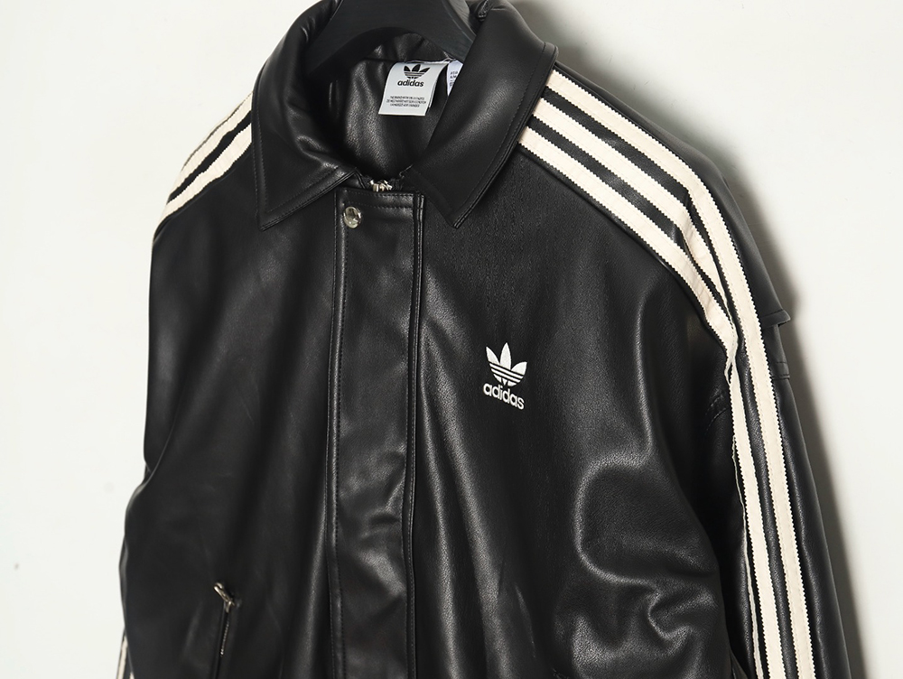 Adidas FEIFEI RUAN joint model clover lapel leather jacket
