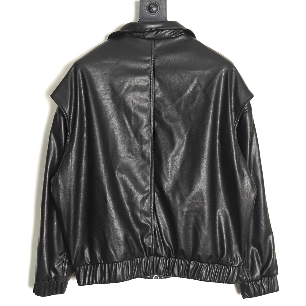 Adidas FEIFEI RUAN joint model clover lapel leather jacket