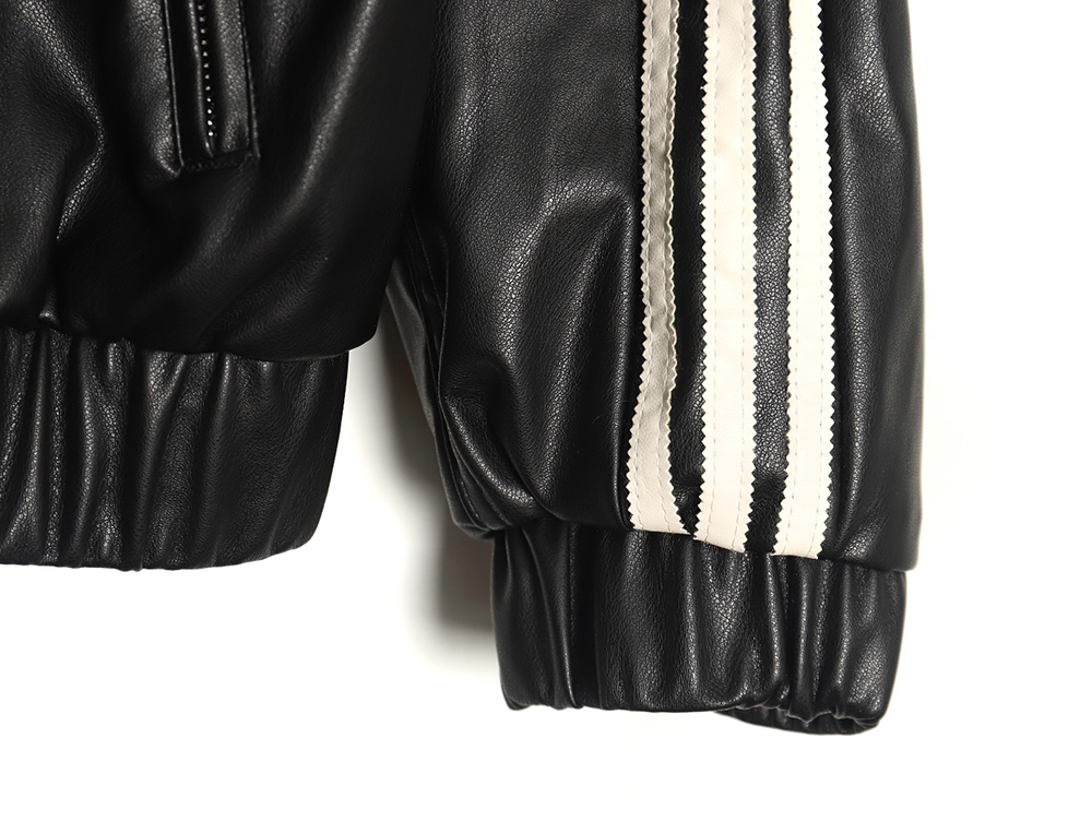 Adidas FEIFEI RUAN joint model clover lapel leather jacket