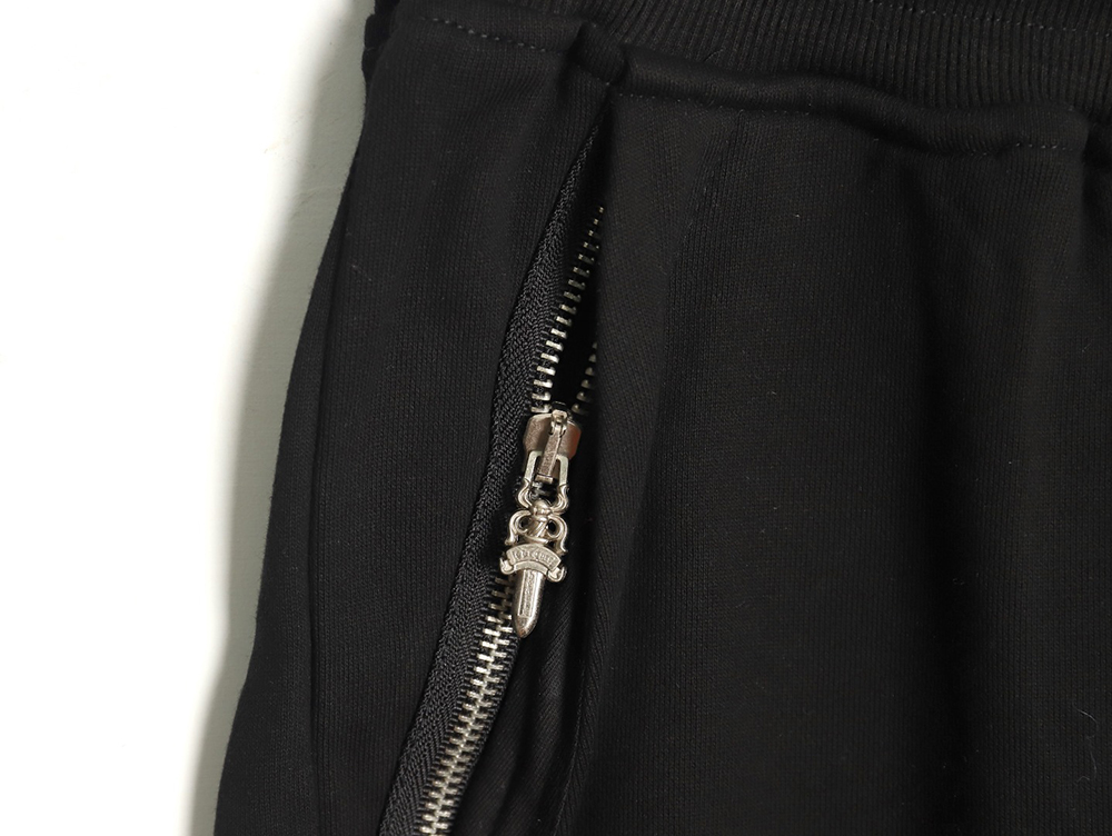 Chrome Heart leather cross logo trousers