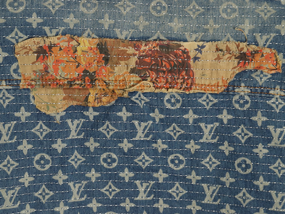 Louis Vuitton Vintage Rose Floral Patch Denim Jacket